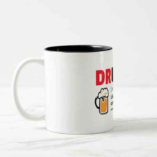"Funny Druncle"/Onkel-Definition Zweifarbige Tasse (Links)