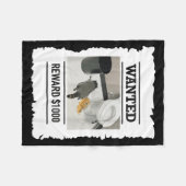 Funny Drunk Raccoon Wanted Reward $1000 Trash Pand Fleecedecke (Vorderseite (Horizontal))