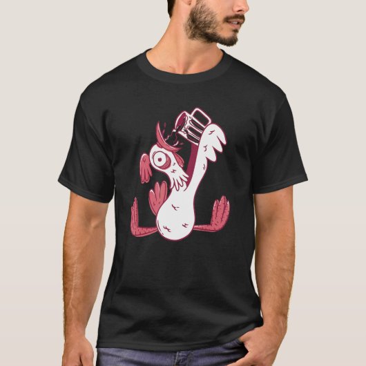 Funny Drunk Rooster For Feminist Dad Regulate Your T-Shirt (Vorderseite)