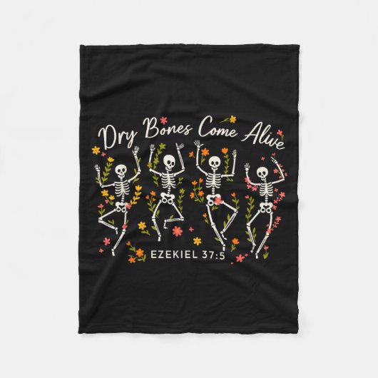 Funny Dry Bones Come Alive Ezekiel 37_5 Skeleton C Fleecedecke (Vorderseite)