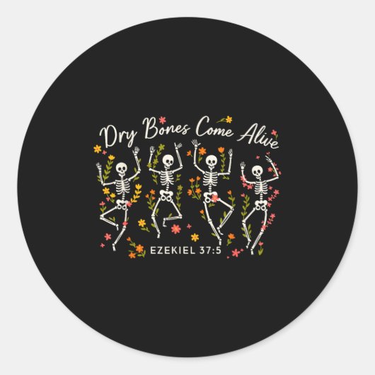 Funny Dry Bones Come Alive Ezekiel 37_5 Skeleton C Runder Aufkleber (Vorderseite)