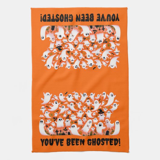 Funny, du bist gehostet worden! Geister auf dem Fr Geschirrtuch (Vertikal)