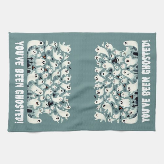 Funny, du bist gehostet worden! Geister auf dem Fr Geschirrtuch (Horizontal)