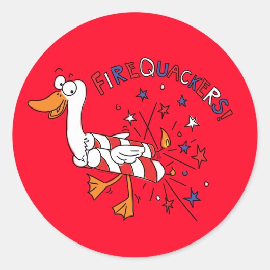 Funny Duck 4. Juli Kinder Niedlich Runder Aufkleber (Vorderseite)