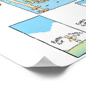 Funny Duck Aviation Cartoon Poster (Ecke)