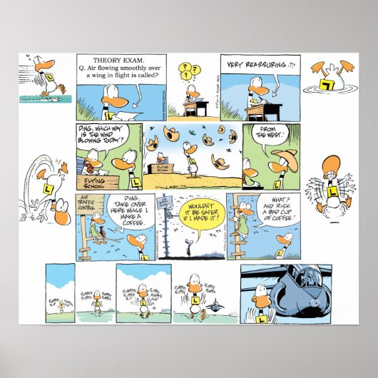 Funny Duck Aviation Cartoon Poster (Vorne)