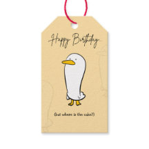 Funny Duck Birthday Sticker-Aber wo ist der Kuchen