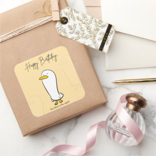 Funny Duck Birthday Sticker - Personalisiertes Ges