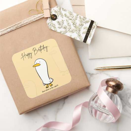 Funny Duck Birthday Sticker - Personalisiertes Ges (Schenken)