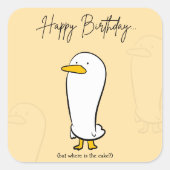 Funny Duck Birthday Sticker - Personalisiertes Ges (Vorderseite)