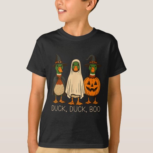Funny Duck Boo Halloween Kostümduck T-Shirt (Vorderseite)