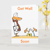 Funny Duck Cartoon bekommt bald eine gute Karte (Gelbe Blume)