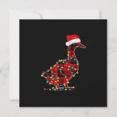 Funny Duck Christmas Light Red Kariert Matching Einladung (Vorderseite)