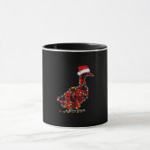 Funny Duck Christmas Light Red Kariert Matching Tasse (Zentrum)