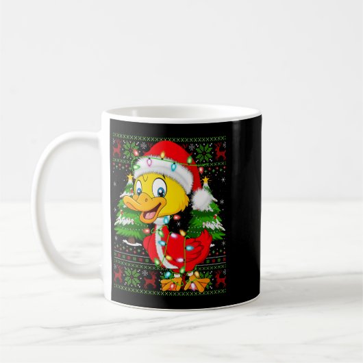 Funny Duck Christmas Lights Santa Costume Ugly Xma Kaffeetasse (Links)