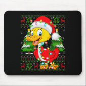 Funny Duck Christmas Lights Santa Costume Ugly Xma Mousepad (Vorne)