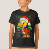 Funny Duck Christmas Lights Santa Costume Ugly Xma T-Shirt (Vorderseite)