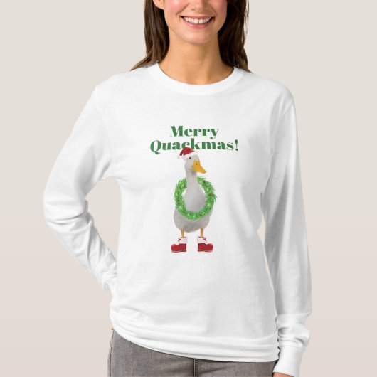 Funny Duck Christmas Merry Weihnachten Weihnachten T-Shirt (Vorderseite)