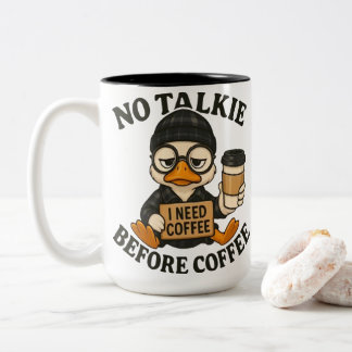 Funny Duck Coffee Lover Cute Cartoon Graphic Zweifarbige Tasse