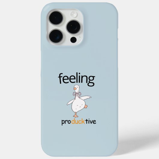 Funny Duck Custom Text Gefühl Producktive Blue Case-Mate iPhone Hülle (Rückseite)
