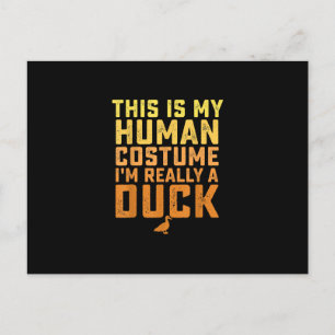 Funny Duck Das ist mein menschliches Kostüm Hallow Postkarte