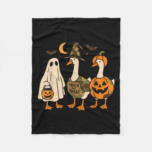 Funny Duck Duck Boo Halloween Costume Duck Fleecedecke (Vorderseite)