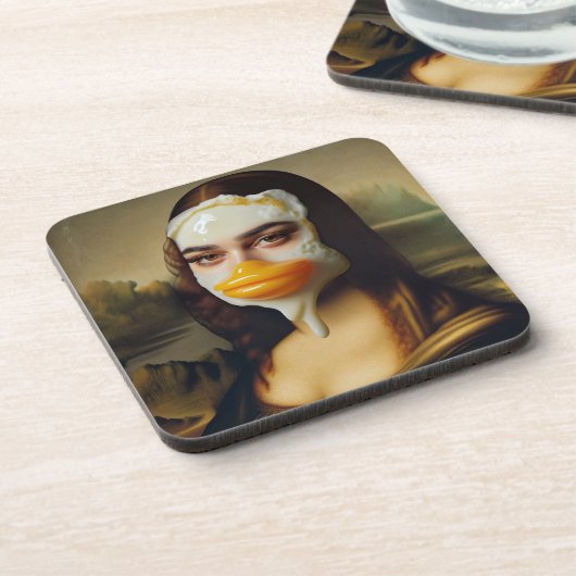 Funny Duck Face Egg Mona Getränkeuntersetzer (Linke Seite)