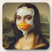 Funny Duck Face Egg Mona Getränkeuntersetzer (Vorderseite)