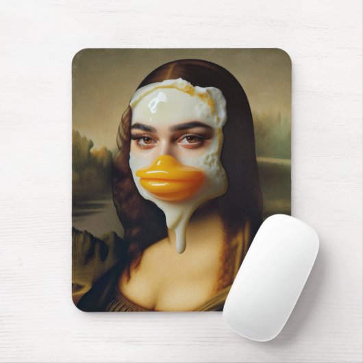 Funny Duck Face Egg Mona Mousepad (Mit Mouse)