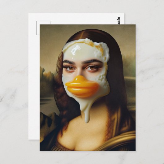 Funny Duck Face Egg Mona Postkarte (Vorne/Hinten)
