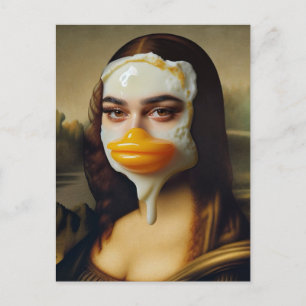 Funny Duck Face Egg Mona Postkarte