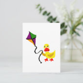 Funny Duck Flying Colorful Kite Postkarte (Stehend Vorderseite)