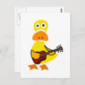 Funny Duck Gitarre spielen Primitive Art Postkarte (Vorne/Hinten)