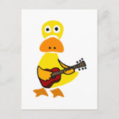 Funny Duck Gitarre spielen Primitive Art Postkarte (Vorderseite)