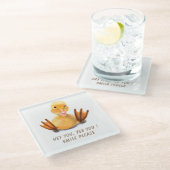 Funny Duck Glass Untersetzer Smile - Benutzerdefin (Schrägansicht)