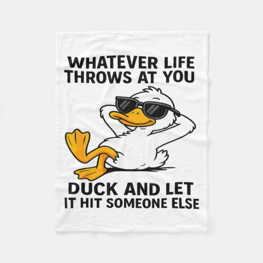 Funny Duck Graphic Men Women Funny Quote Fleecedecke (Vorderseite)
