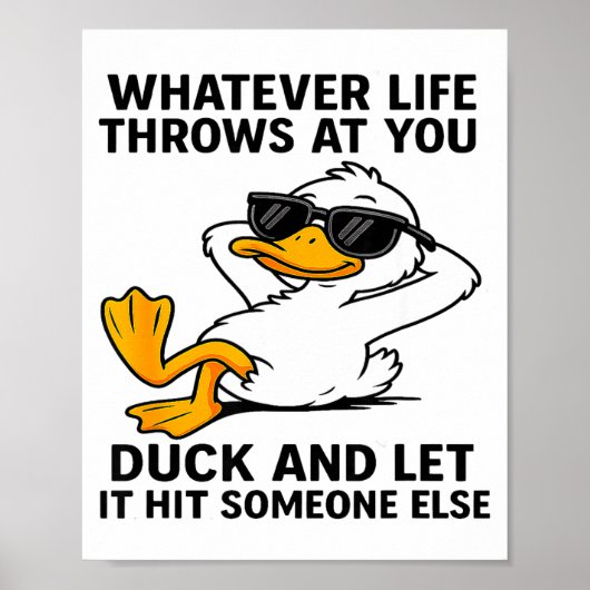 Funny Duck Graphic Men Women Funny Quote Poster (Vorne)
