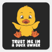 Funny Duck Graphic Quadratischer Aufkleber (Vorderseite)