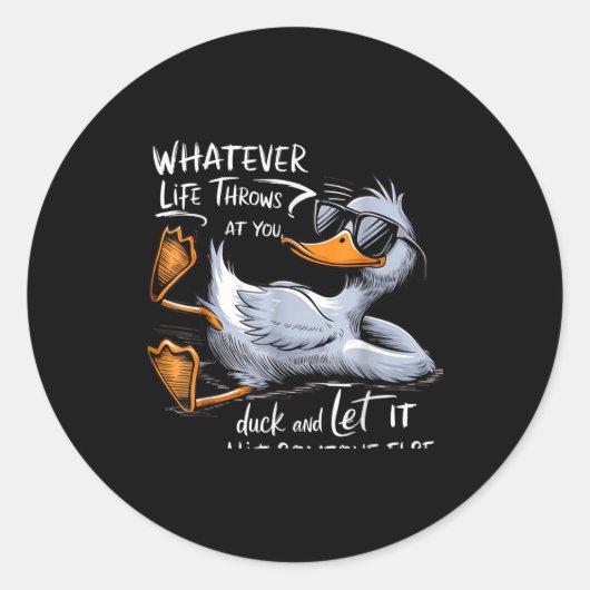 Funny Duck Graphic Tee Men Women Funny Quote Runder Aufkleber (Vorderseite)
