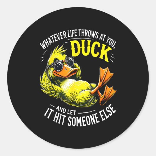 Funny Duck Graphic Tees Men Women Funny Quote Runder Aufkleber (Vorderseite)