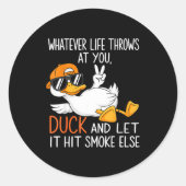 Funny Duck Graphic Tees Men Women Funny Quote Runder Aufkleber (Vorderseite)