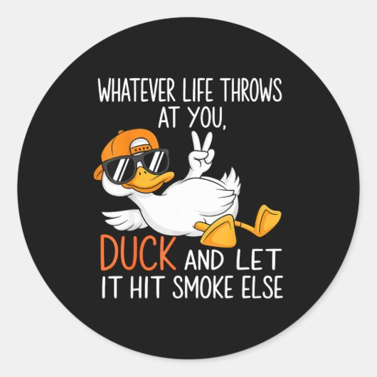 Funny Duck Graphic Tees Men Women Funny Quote Runder Aufkleber (Vorderseite)