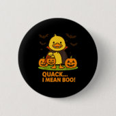 Funny Duck Halloween Kostüm - Quack I Gemein Boo Q Button (Vorderseite)