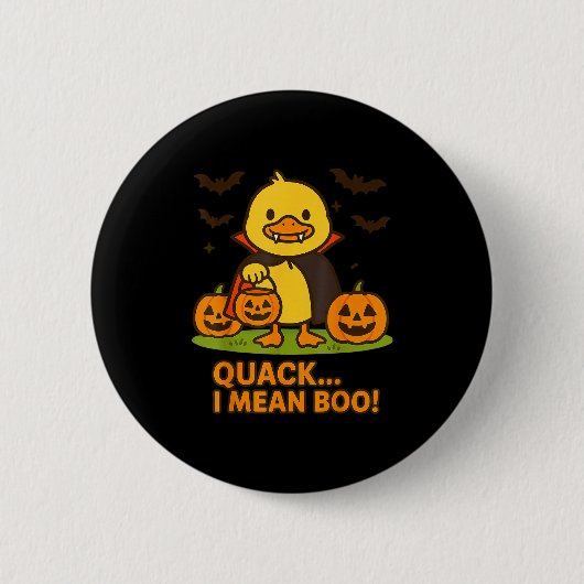 Funny Duck Halloween Kostüm - Quack I Gemein Boo Q Button (Vorderseite)