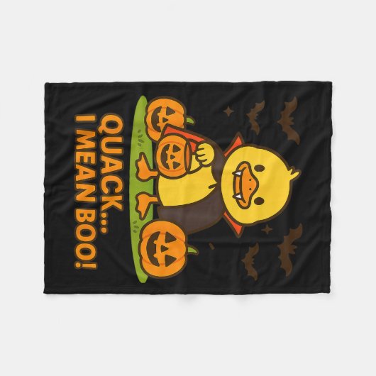Funny Duck Halloween Kostüm - Quack I Gemein Boo Q Fleecedecke (Vorderseite (Horizontal))