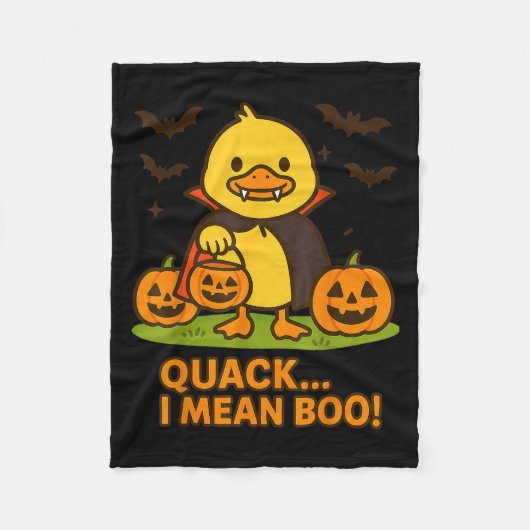 Funny Duck Halloween Kostüm - Quack I Gemein Boo Q Fleecedecke (Vorderseite)