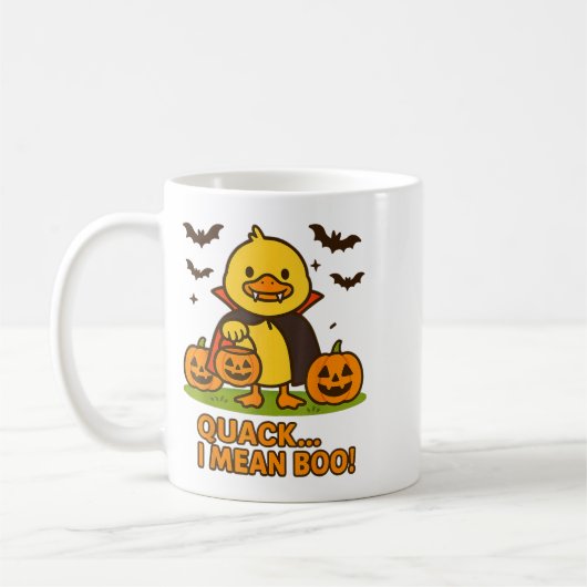 Funny Duck Halloween Kostüm - Quack I Gemein Boo Q Kaffeetasse (Links)