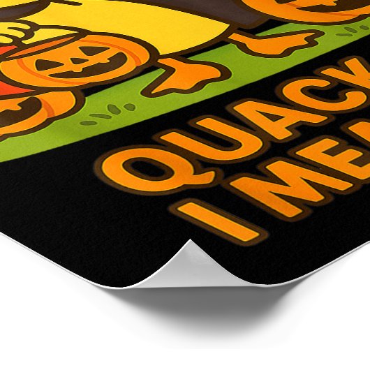 Funny Duck Halloween Kostüm - Quack I Gemein Boo Q Poster (Ecke)