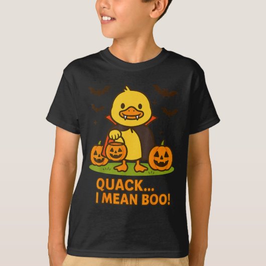 Funny Duck Halloween Kostüm - Quack I Gemein Boo Q T-Shirt (Vorderseite)
