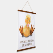 Funny Duck Hangband - Benutzerdefinierter Text Wandteppich Mit Holzrahmen (Gewinkelt)